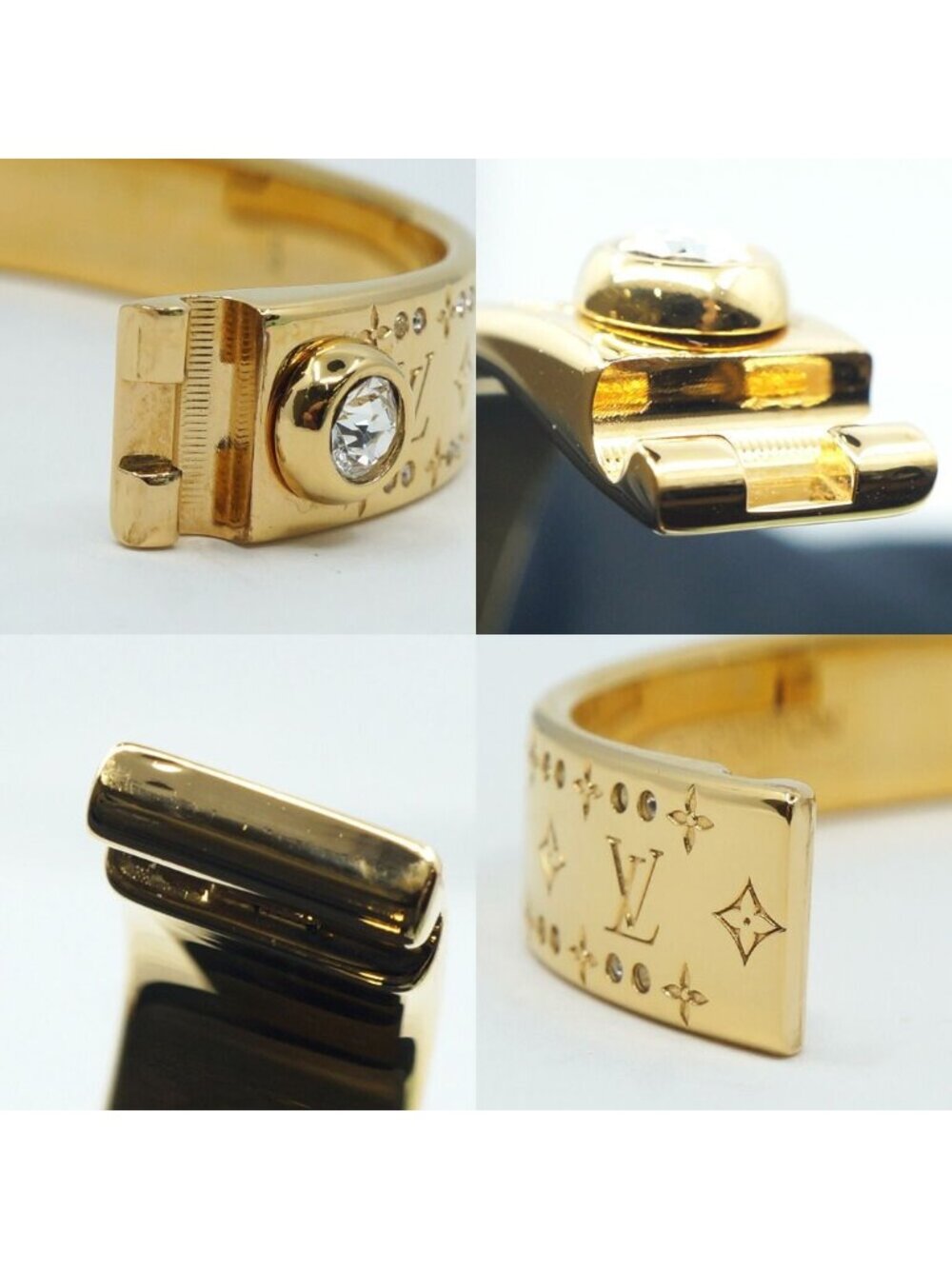 Louis Vuitton Rigid Bracelet Nanogram Strass Gold - Picture 9 of 10